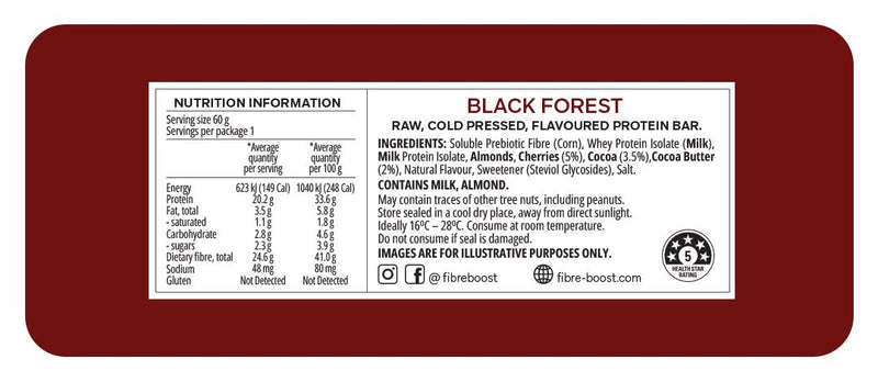 Fibre Boost - Black Forest Protein Bar 60g **NEW**