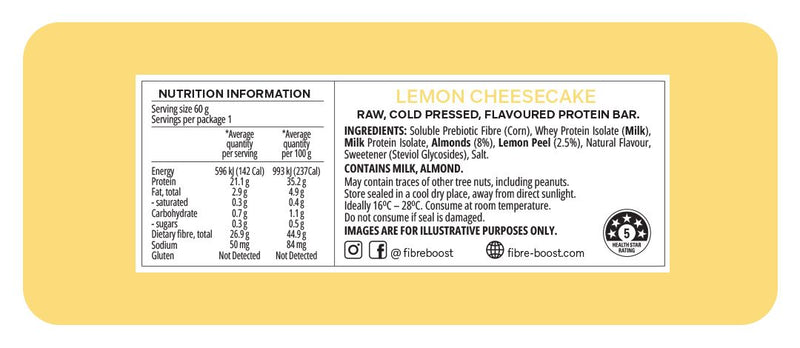 Fibre Boost - Lemon-Cheesecake Protein Bar 60g