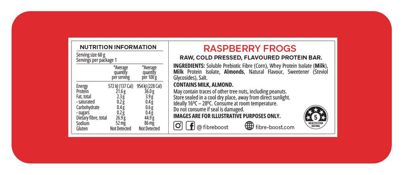 Fibre Boost - Raspberry-Frogs Protein Bar 60g