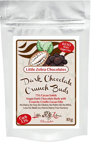 Little Zebra - Keto Dark Chocolate Crunch Buds 85g Pouch