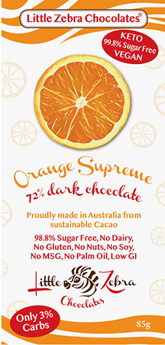 Little Zebra - Keto Dark Chocolate Orange Supreme 85g