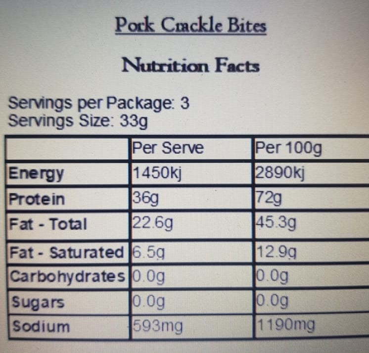 Pork Crackle Bites  100g