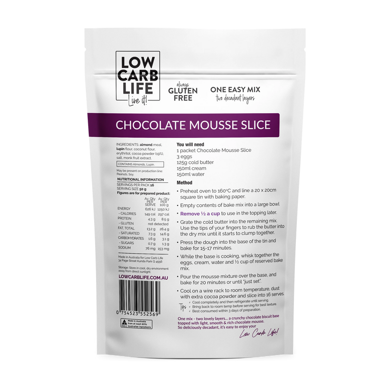 Low Carb Life - Chocolate Mousse Slice 300g