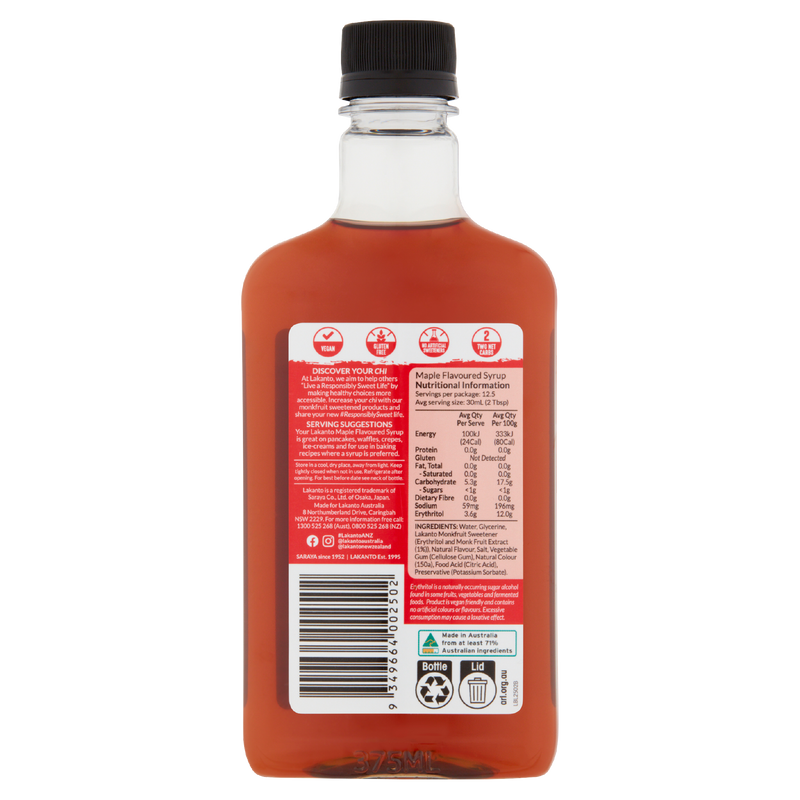 Lakanto - Maple Flavoured Syrup 375ml